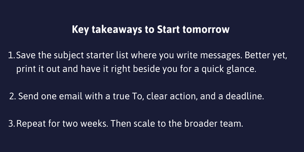 Start tomorrow